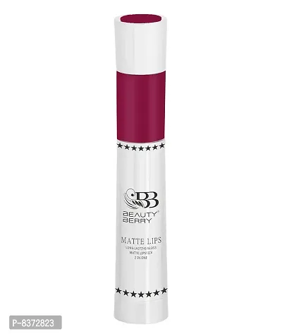 Beauty Berry Matte Lips 2 IN 1 Long Lasting Gloss Matte Lipstick (Royal Queen)-thumb2