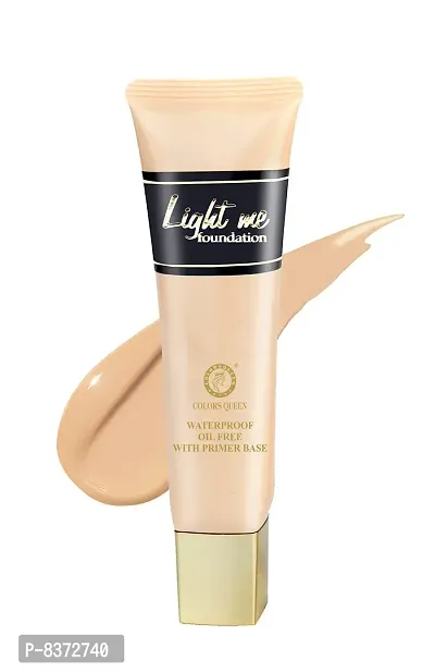 Colors Queen Light Me Oil Free Water Proof (With Primer Base) Foundation (Natural Marble) With 12 Hr. Smoothing Eye Primer (Pack Of 2)-thumb3