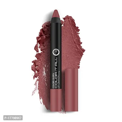 Colors Queen Color It All Non-Transfer Lip Crayon Lipstick Long Lasting Crayon Lipstick with Creamy Matte Finish Smudge Proof and Kiss Proof Lip Crayon for Women (Rouge, 3.5 gram)-thumb0