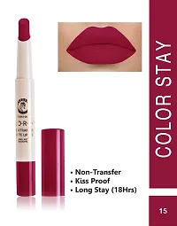 Colors Queen Non Transfer Long Lasting Matte Lipstick (Glam Pink) With Lip Pencil-thumb1