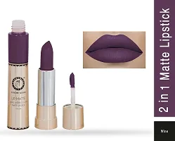 Colors Queen Long Lasting Matte Lipstick (Wine) With Lip Balm-thumb1