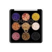 Classic Glitter Eyeshadow Palette, 9 Glitter Eyeshades| Shimmery Finish, Blendable Eyeshadow, Finely Pressed and Pigmented Glitter Shades (15 Gram)-thumb3