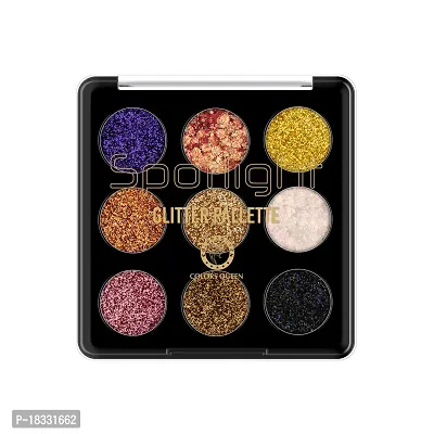 Classic Glitter Eyeshadow Palette, 9 Glitter Eyeshades| Shimmery Finish, Blendable Eyeshadow, Finely Pressed and Pigmented Glitter Shades (15 Gram)-thumb4