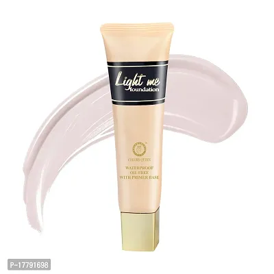 Colors Queen Light Me foundation Oil Free Waterproof Foundation Long Lasting With Primer Base Comes With SPF- 30 that Provides Natural and Non Sticky Finish Liquid Foundation For Fair Skin Tone (Fair)