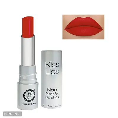 Colors Queen Kiss Lips Non Transfer Matte Lipstick (Rich Red)