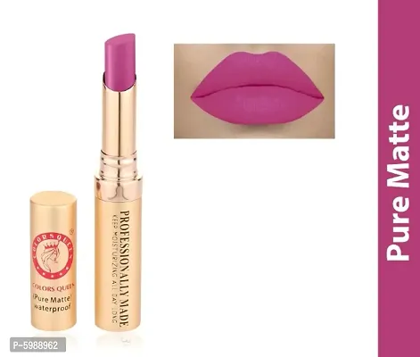 Colors Queen Beauty Lips Velvet Texture Non Transfer Matte Lipstick (Purple)-thumb0