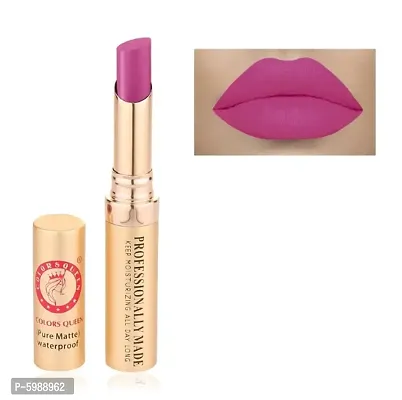 Colors Queen Beauty Lips Velvet Texture Non Transfer Matte Lipstick (Purple)-thumb2