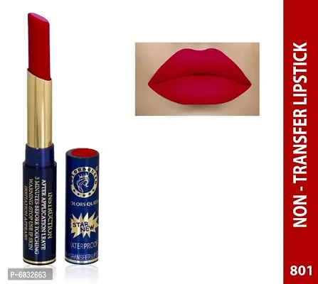 Colors Queen Star New Water Proof Non Transfer Lipstick (Red)