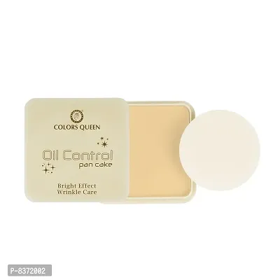 COLORS QUEEN Oil Control Pan-Cake | Waterproof Concealer Compact (Orange Brown, 15 g)-thumb3