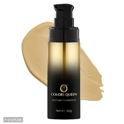 Colors Queen Silky Light Foundation | Lightweight Liquid Foundation with Dewy Finish | Weightless, Full Coverage and Long Lasting Foundation for Face Makeup (03 - Natural Beige)