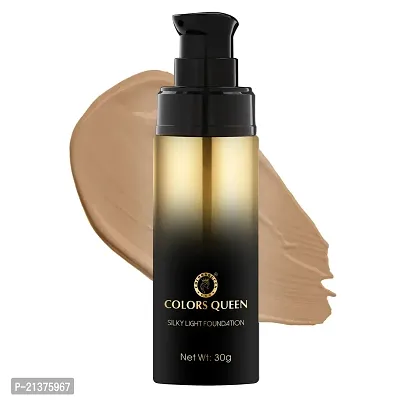 Colors Queen Silky Light Foundation | Lightweight Liquid Foundation with Dewy Finish | Weightless, Full Coverage and Long Lasting Foundation for Face Makeup (05 - Classic Ivory)