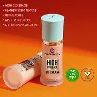 Colors Queen High Coverage BB Cream Foundation with SPF-15 | Lightweight Cream Foundation with Matte Finish | Long Lasting Foundation for Face Makeup Enriched with Jojoba Seed Oil (White Ivory, 50g)-thumb1