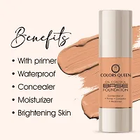 COLORS QUEEN Oil Control,Waterproof Base With Primer Pump Foundation Skin Color Foundation (30ml)-thumb3