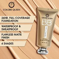 Colors Queen Oil Free Waterproof Base Foundation (Natural Shell ) with Blender-thumb1