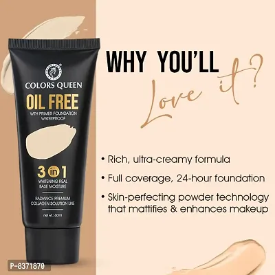 Colors Queen Oil Free Waterproof Foundation (Sheer Ivory) with Blender-thumb3