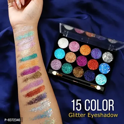 Colors Queen Glitter Shimmer Eyeshadow Palette With Beauty Blender