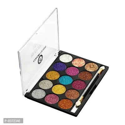 Colors Queen Glitter Shimmer Eyeshadow Palette With Beauty Blender-thumb4