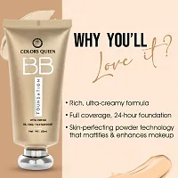 Colors Queen BB Oil Free Waterproof Base Foundation (Natural Beige) with Blender-thumb3