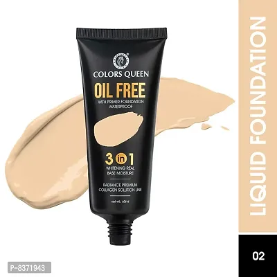 Colors Queen Oil free Water Proof Foundation (Golden Beige) With Face Brightener (Golden)-thumb0