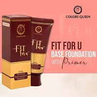 Colors Queen Fit For U Oil Free Waterproof Base Foundation (Beige) With Color Correcting 12 Hr. Smoothing Water Proof Eye Primer (Pack Of 2)-thumb3