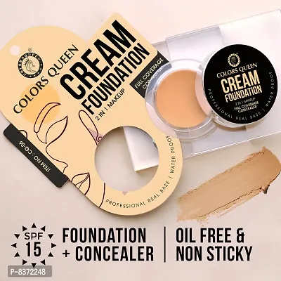 Colors Queen 2 in 1 Full Coverage Cream Foundation (FS-29) With Beauty Blender Pack of 2-thumb4