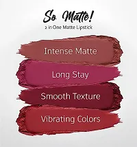 COLORS QUEEN 2 In 1 Matte Lip Gloss-10 ml and Lipstick (Deep Magenta, 2.5 g)-thumb3