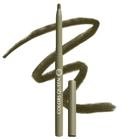 Colors Queen Extreme Color Kajal - 07 Golden Green, 0.4g | Smooth One Stroke Application Ultra Creamy Texture | Non Transfer, Smudge Proof, Water Proof Kajal | Long Lasting Eye Pencil Kajal for Women