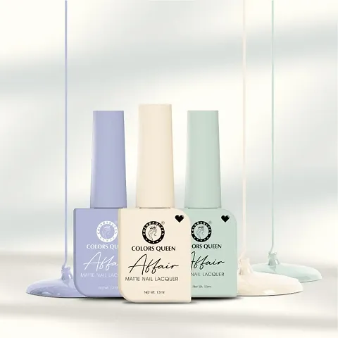 Colors Queen Affair Matte Nail Paint Set of 3-11 Old Pearls, 28 Lavender  44 Coral Mint | Quick Drying Nail Polish, Semi Matte Finish Nail Kit | Highly Pigmented  Long Lasting Enamel 13ml Each