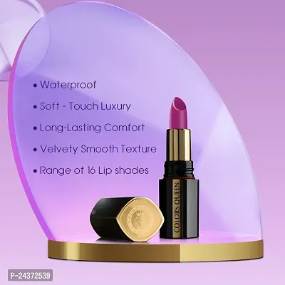 Colors Queen Luxury Matte Non Transfer Lipstick - 04 Maple Magenta, 4g | Highly Pigmented, Single Stroke Application, Ultra Matte Long Lasting Lipstick | Smudge Proof  Waterproof Lipstick for Women-thumb5