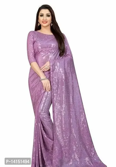 Lavender Pure Tussar Georgette Silk Banarasi Handloom Saree - Tilfi