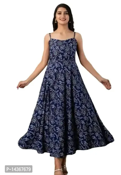 Women's Rayon Printed Anarkali Gown for Women