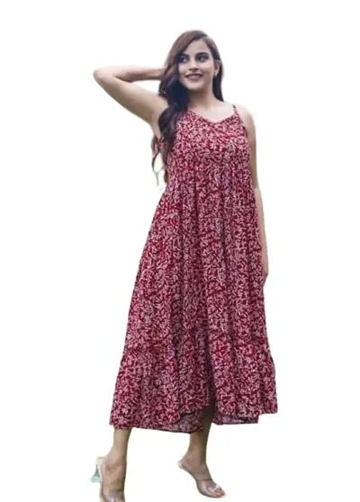 MG Women's Rayon Anarkali Prosing Print Kurti