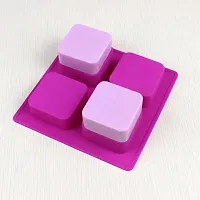 Stylish  4 Cavity Square Shaped  Soap Mold-thumb3