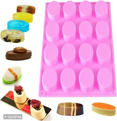 Stylish Silicone Oval Shaped Soap Making Mold with 16 Cavity