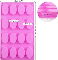 Stylish Silicone Oval Shaped Soap Making Mold with 16 Cavity-thumb3