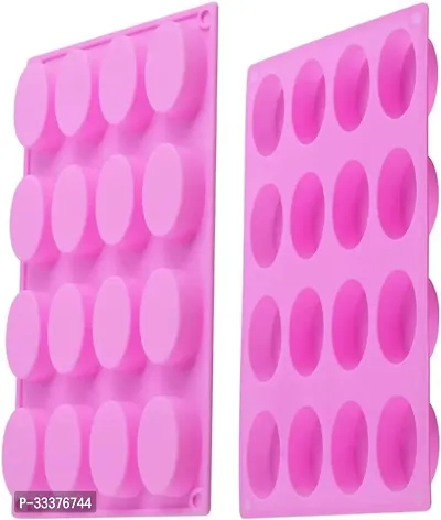 Stylish Silicone Oval Shaped Soap Making Mold with 16 Cavity-thumb5