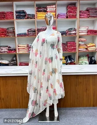 Fancy Georgette Kurti With Dupatta for Women