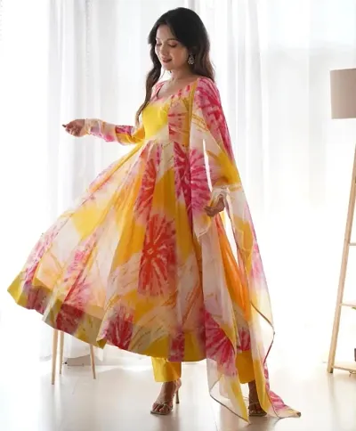 Fancy Georgette kurta with dupatta Printed