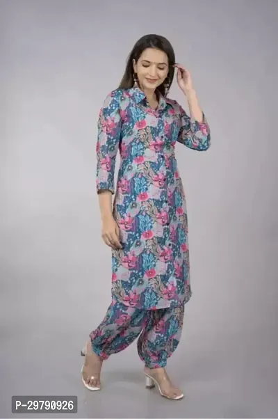 Fancy Rayon Printed Kurta With Pant For Women-thumb4