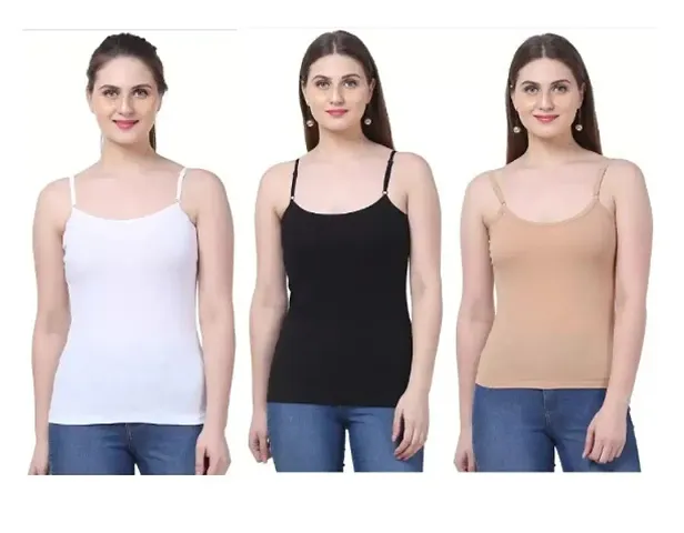 Womens Adjustable Camisole Slips Pack of 3