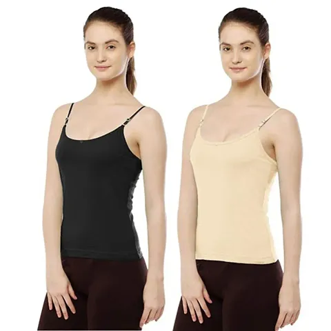 Womens Adjustable Camisole Slips Pack of 2