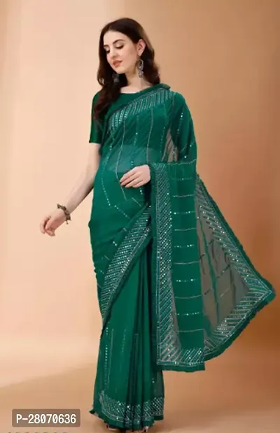 Fancy Linen Saree With Blouse Piece For Women