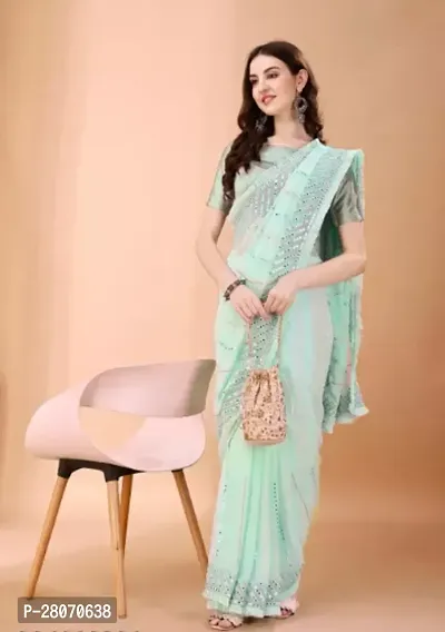 Fancy Linen Saree With Blouse Piece For Women