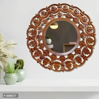 Wood Carving Wall Mirror For Living Room-thumb0