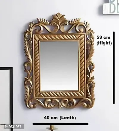 Wood Carving Wall Mirror For Living Room 40 CM X 53 CM-thumb3