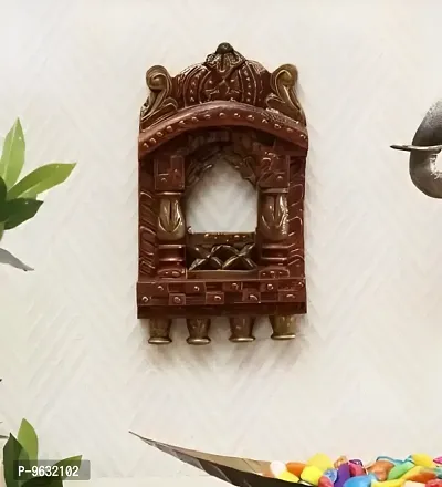 Wood Carving Wall Hanging Raj Mahal Jharokha For Living Room