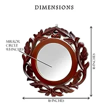 Wood Carving Wall Mirror For Living Room 16 Inches X 16 Inches-thumb1