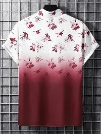 Elegant Lycra Blend Printed Short Sleeves Casual Shirts For Men-thumb1