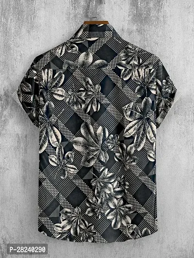Elegant Cotton Lycra Printed Short Sleeves Casual Shirts For Men-thumb2