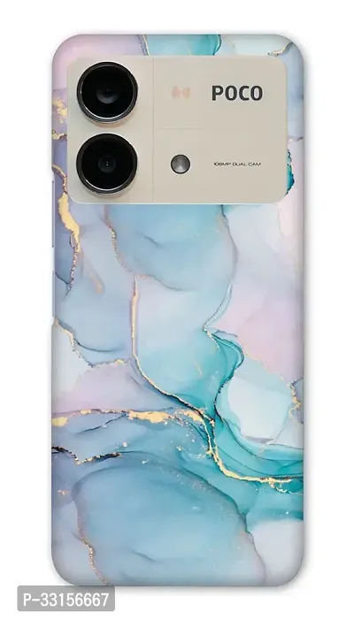 POCO X6 NEO 5G Back Cover Blue Marble Printed Hard Case-thumb0